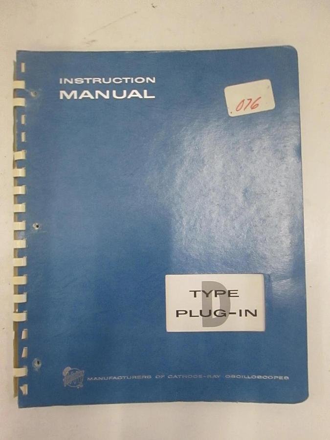 Used Tektronix Type D,E,H,122,1121 and 519 Plug-In Instruction Manual, Used