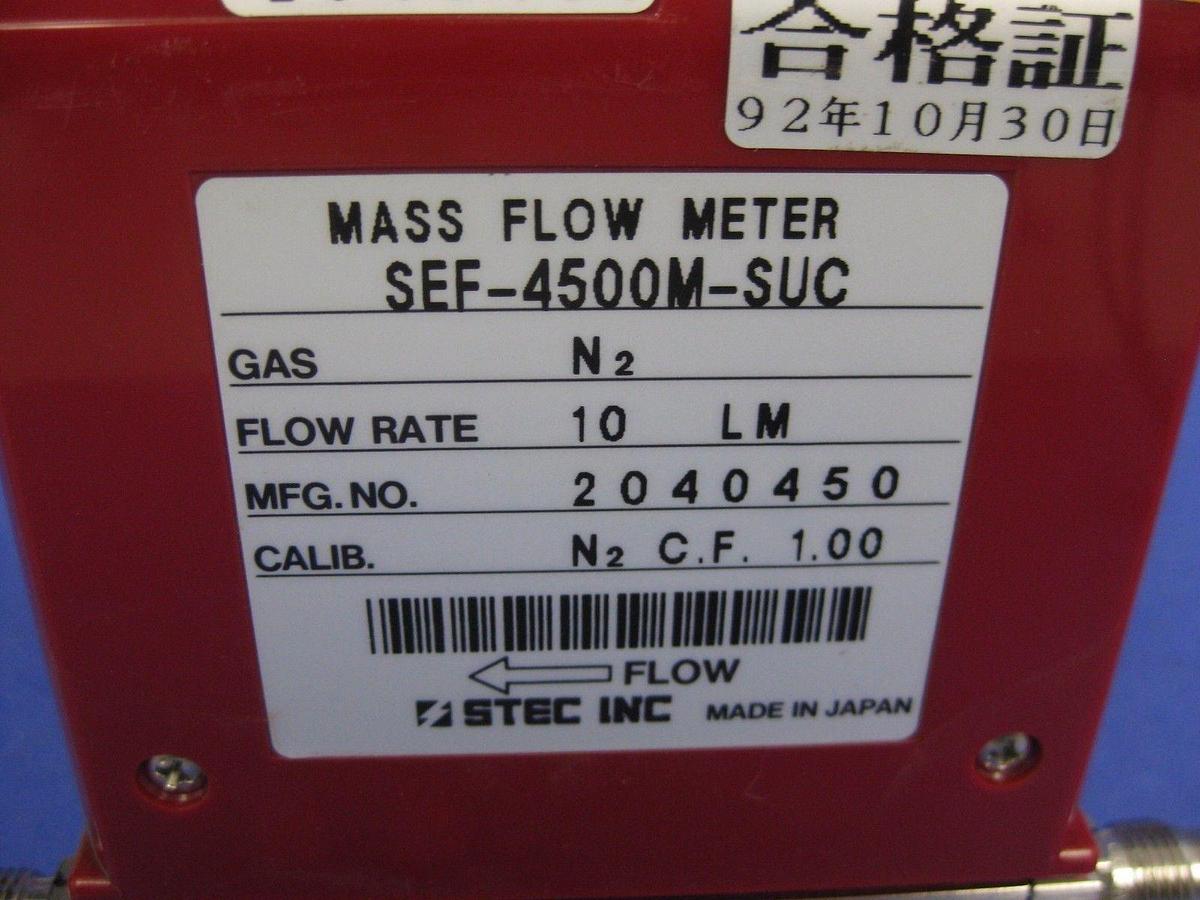 Used Stec SEF-4500M-SUC Mass Flow Meter 10 LM, N2, Used Lot of 3