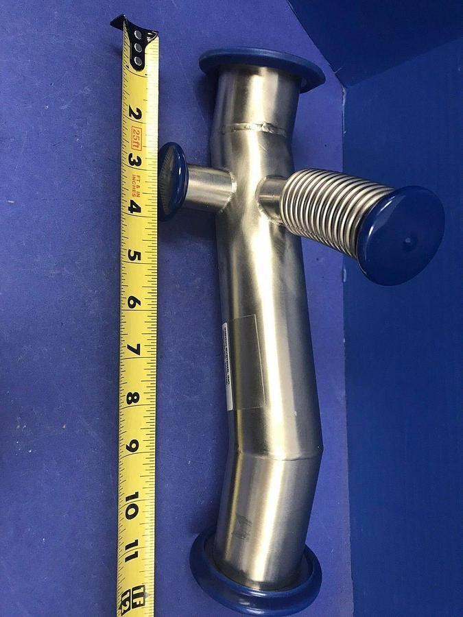 Stainless Steel Double Miltered Elbow Vacuum Pipe 45°/45°, NW50 w/ 2 Ports