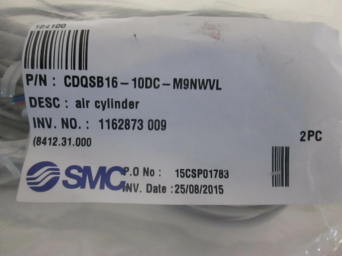 SMC, Air Cylinder Cable, CDQSB16-10DC-M9NWVL, New, Lot of 2