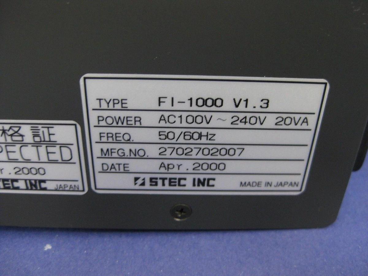 Used TEL Tokyo Electron STEC FI-1000  V1.3  Unit Flow Control for MFC, Used