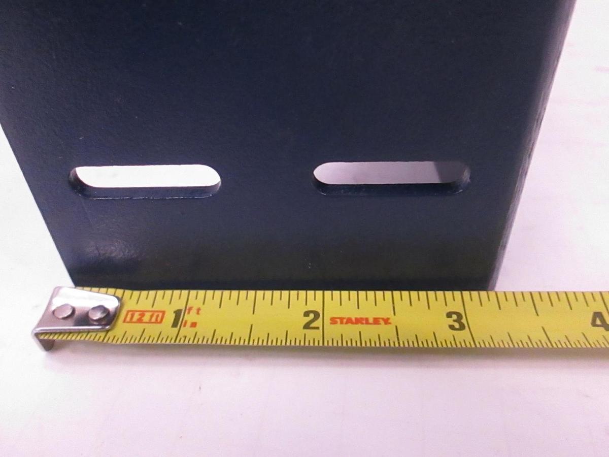 Used 3.5x5.2 inch Blue Powder Coated Aluminum Gen Purpose Bracket, New w gusset