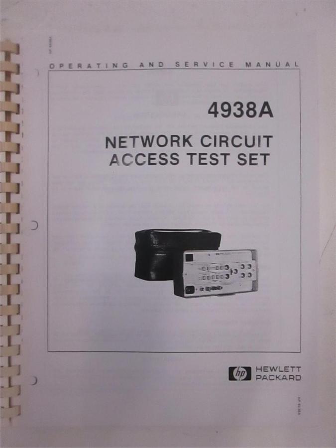 Used HP 4938A Network Circuit Access Test Set Operating and Service Manual, Used