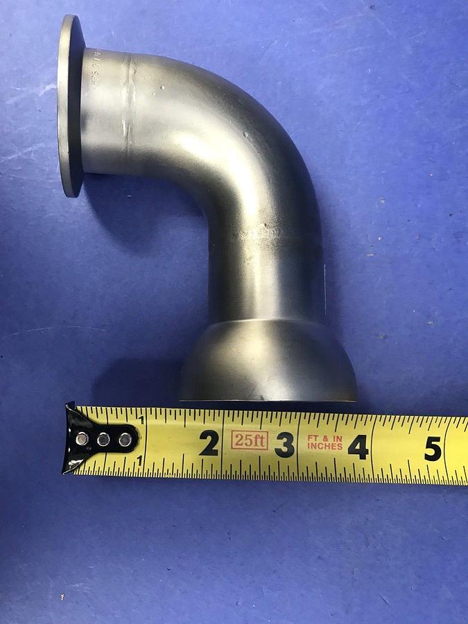 Used Stainless Steel 90° Elbow Vacuum Pipe w/ 50/30 Ball Socket to NW40, Used