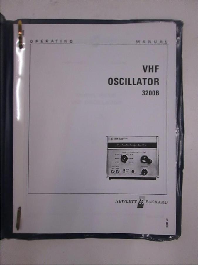 Used HP 3200B VHF Oscillator Operating Manual, Used