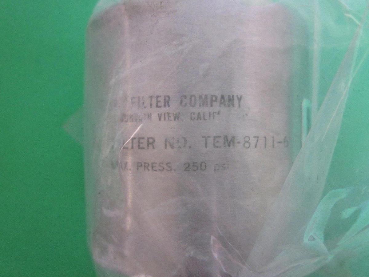 T.E.M. Gas Filter TEM-8711-6, 3/8" Compression Seal