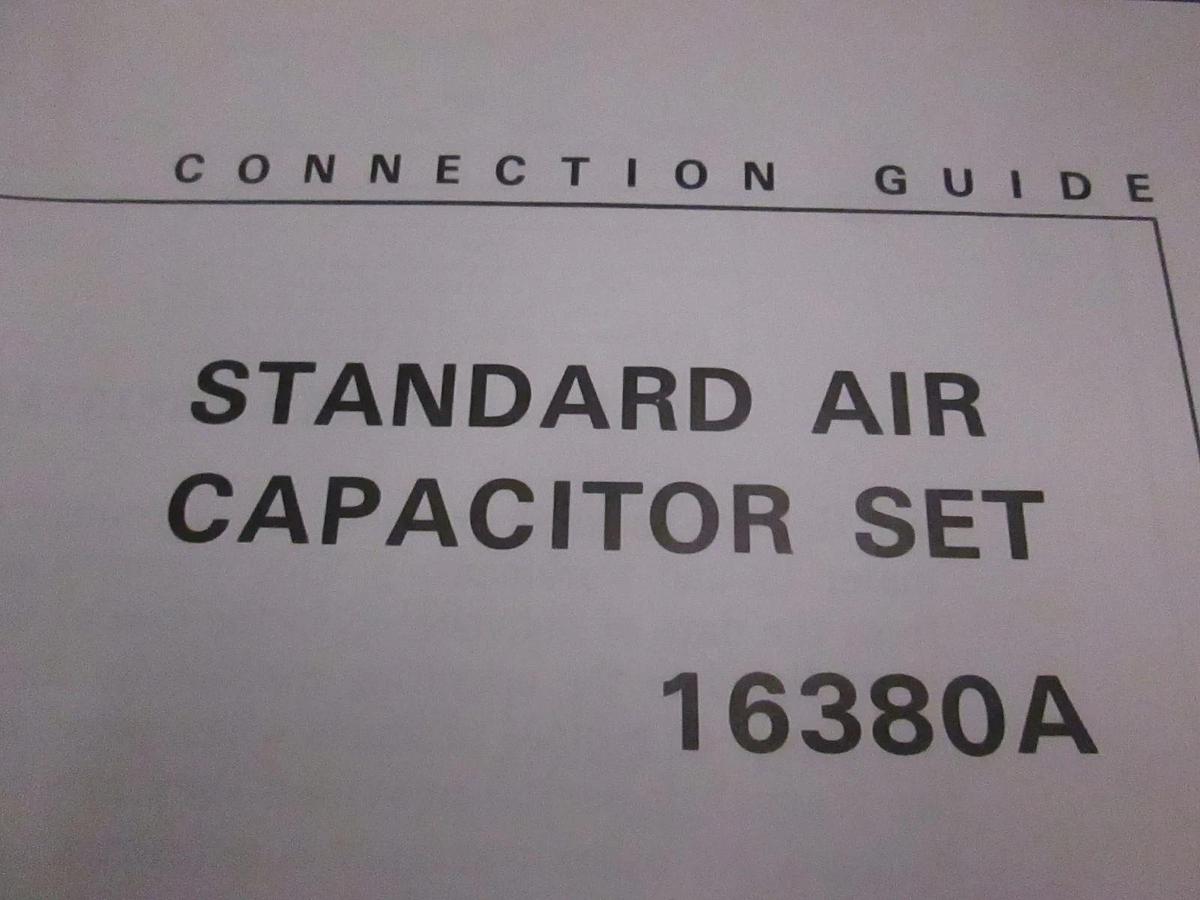 Used HP 16380A Standard Air Capacitor Set Connection Guide, Used
