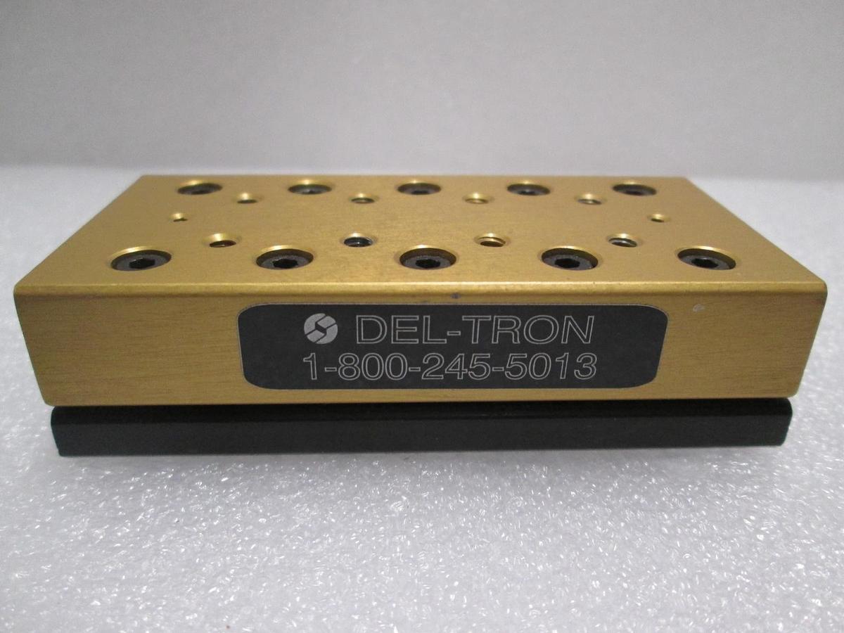 Used Del-Tron, Linear Bearing Guide Block w/ Guide Rail, Used