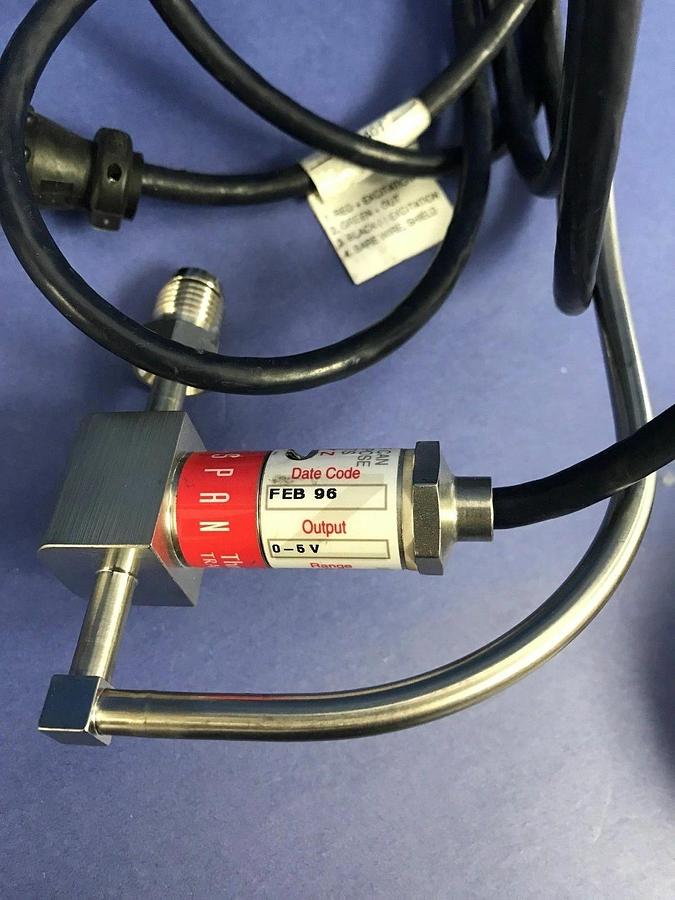 Used Cylinder Lead Pigtail for H.P. Gas Panel w/ CGA 632-642 & NTT205 Transducer