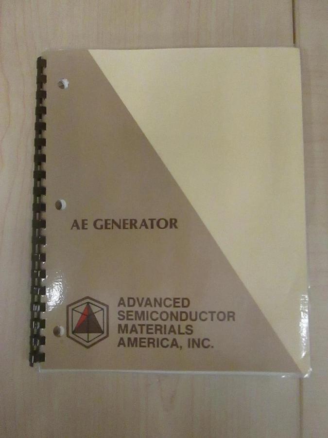 Used ASM 2500 Watt AE Generator Instruction Manual, Used