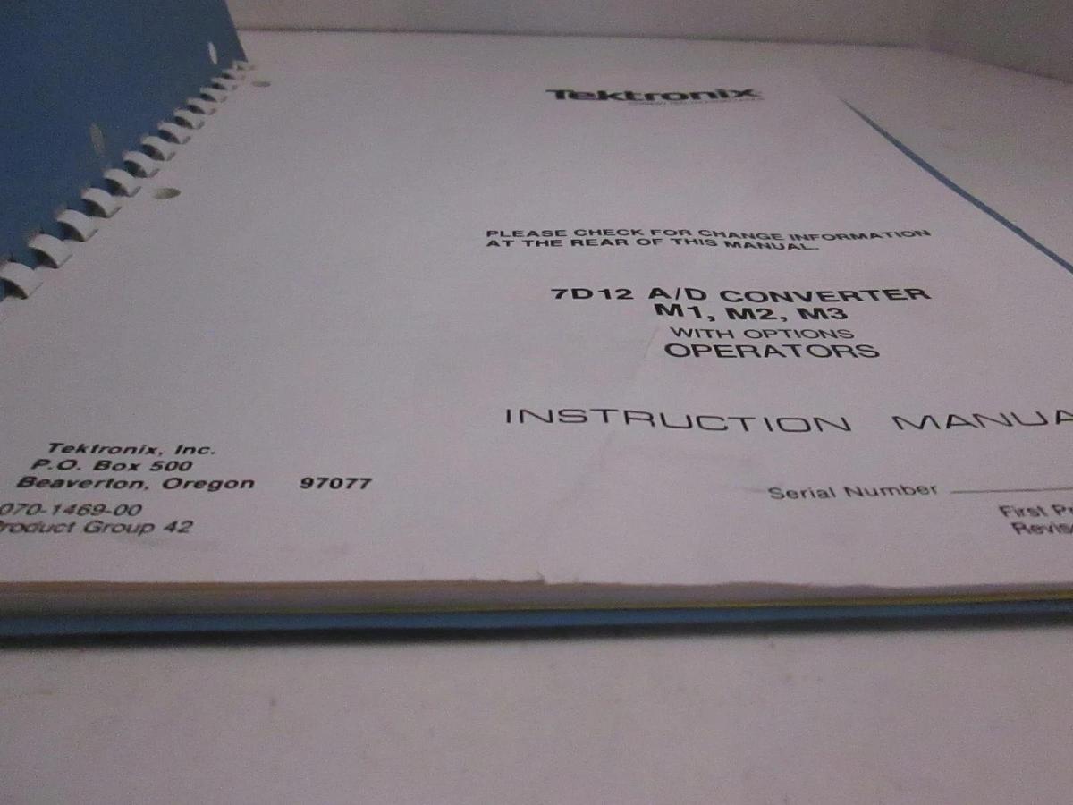 Used Tektronix 7D12 A/D Converter M1,M2,M3 with Operator Instruction Manual, Used