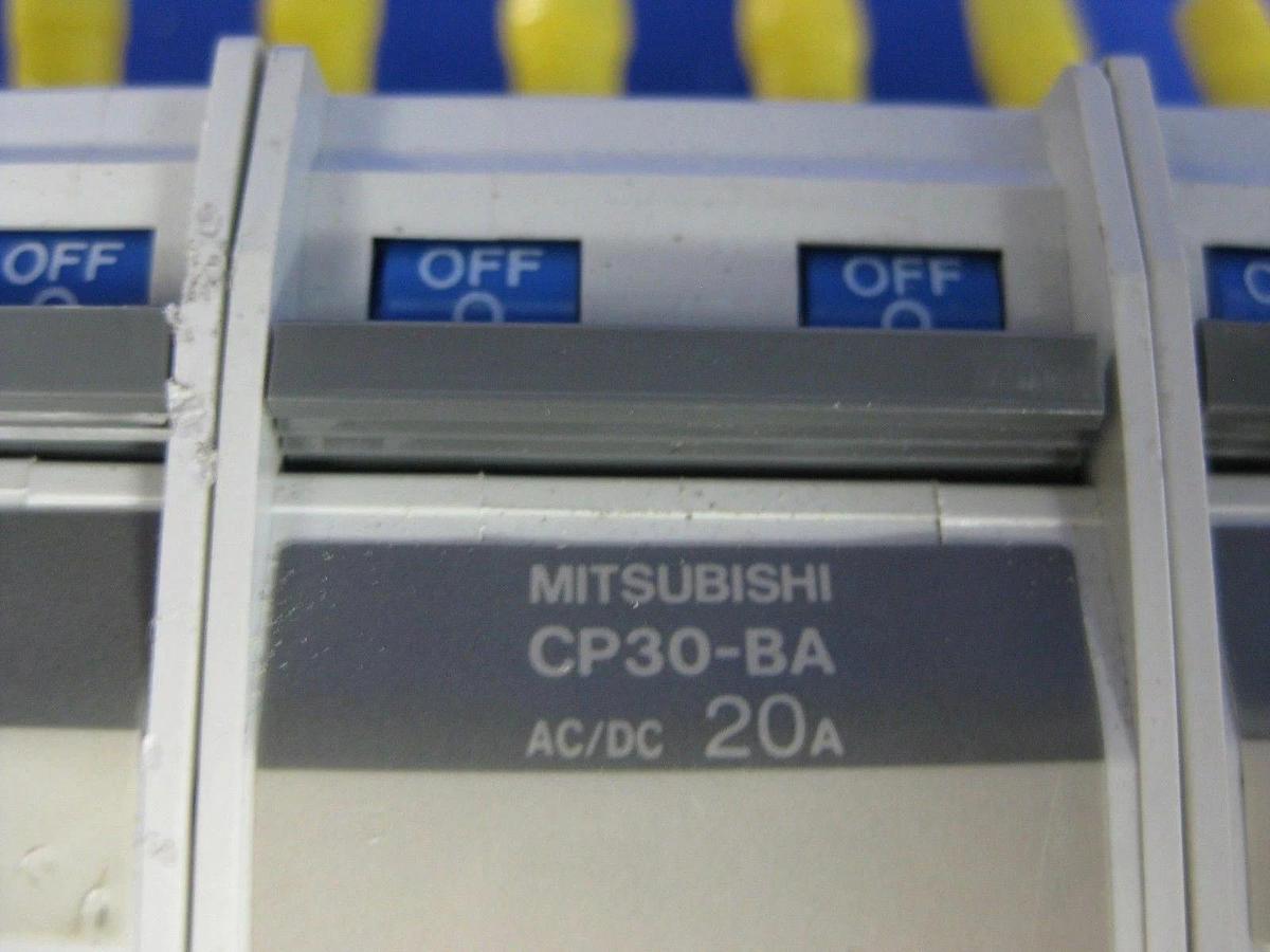 Used Mitsubishi Circuit Protector CP30-BA 20A, 220V, 2 Pole, Lot of 6 Used