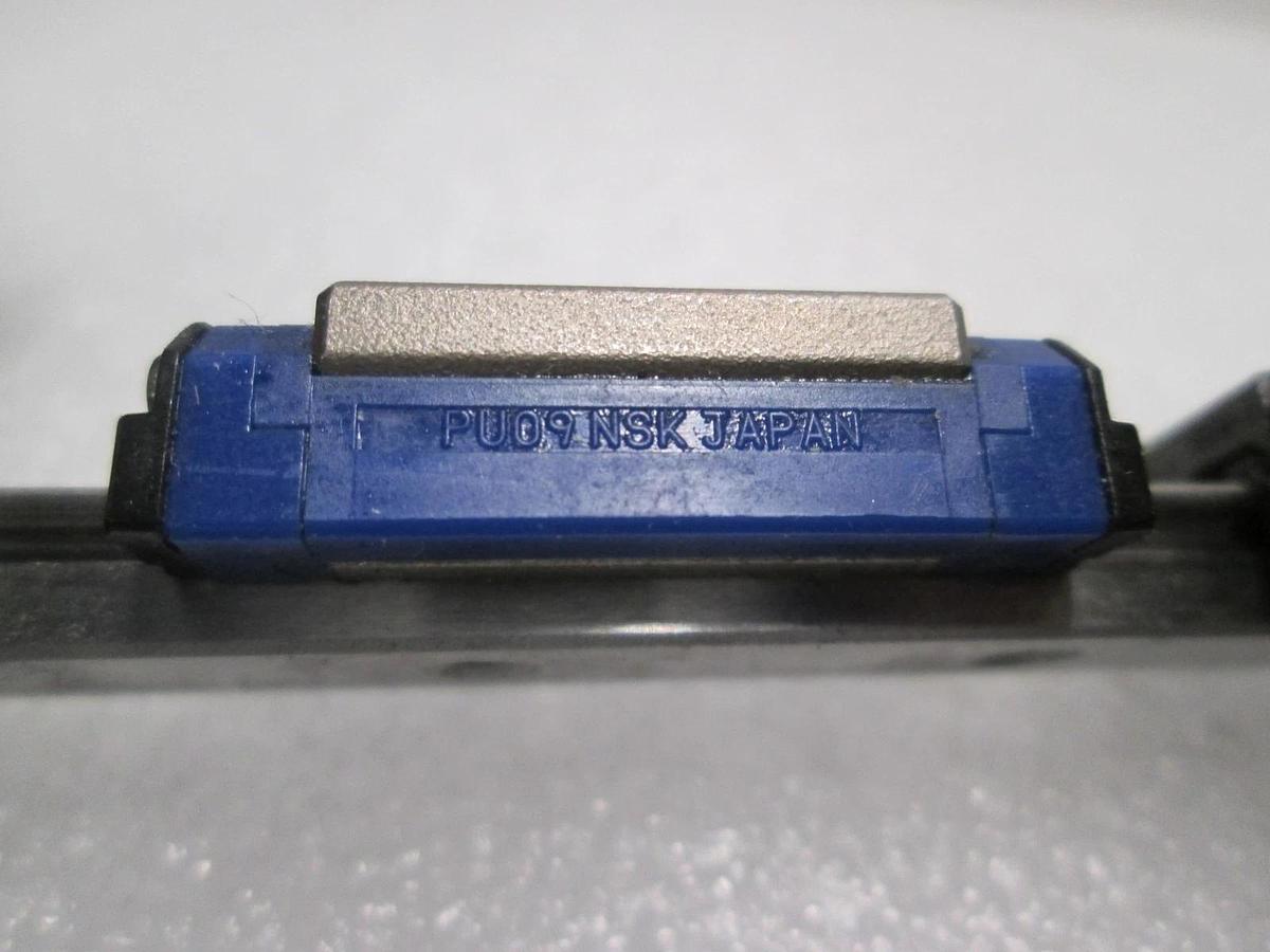 Used NSK, PUO9, Linear Bearing Guide Block w/ Guide Rail, Used