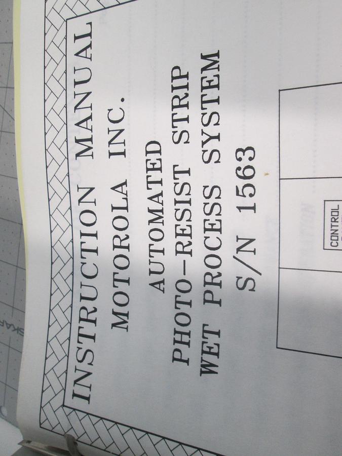 Used Bold Technologies, 1563, Automated Photo-Resist Strip Wet Process System, Instruction Manual, Used
