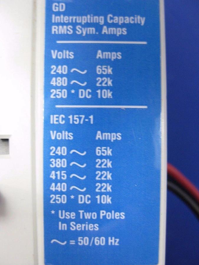 Used Cutler Hammer GD 22K Circuit Breaker 20A, 3 pole,