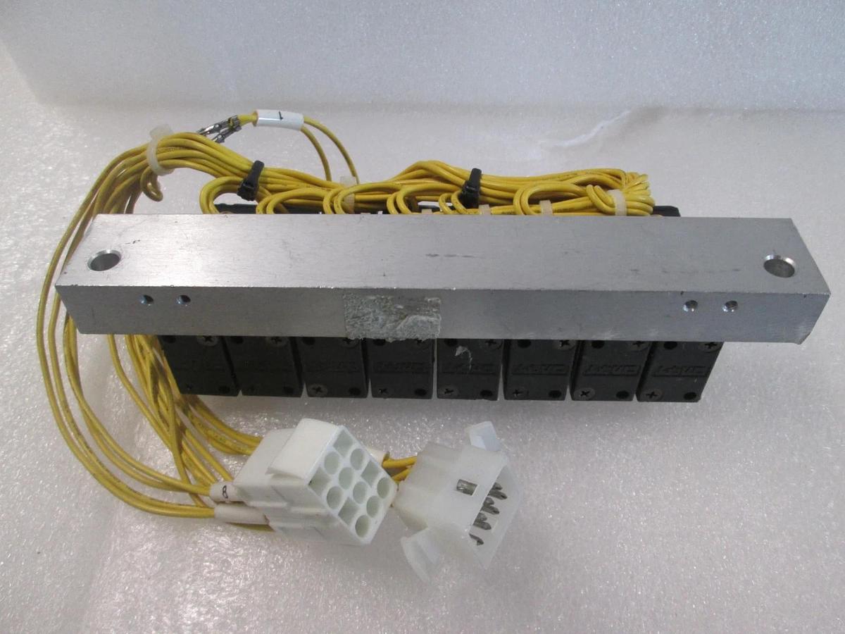 Used Koganei, 030E1, Solenoid Valve Block Assy, w/ 12 Pin F Connector 8 Valve, Used
