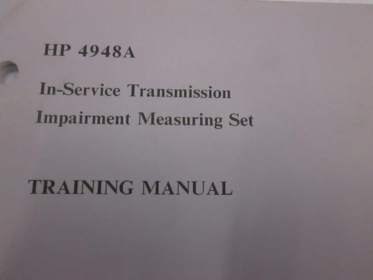 Used HP 4948A In-Service Transmission Impairment Measuring Set Training Manual, Used