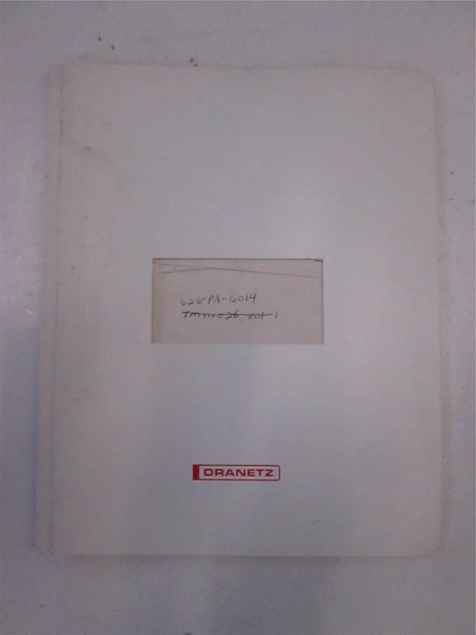 Used Dranetz TM-111026 Vol 1, 8-Channel Temp Monitor Operator's Manual, Used