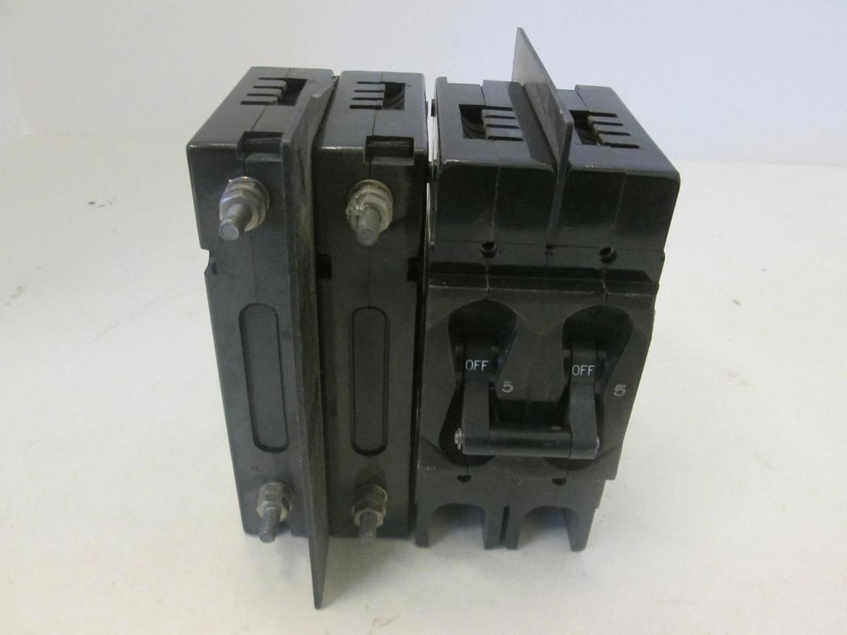 Used Airpax, 2 Pole Circuit Breaker, 219-2-1-62F-5-8-5, 5A, Used, Lot of 2