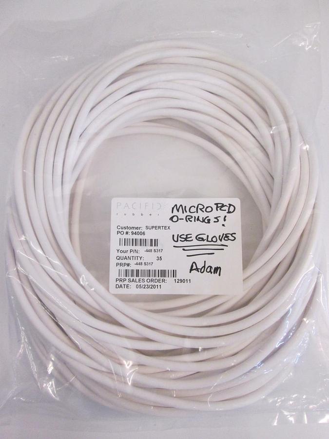Used Pacific Rubber, 448S317, Silicone White, O-Ring Lot of 50