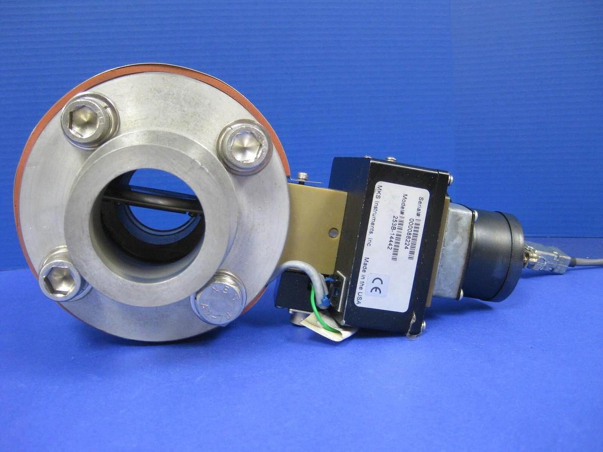 Used MKS 253B-14442 Heated Throttle Control Valve, Type 253B, 6" Flange, 2" ID, Used