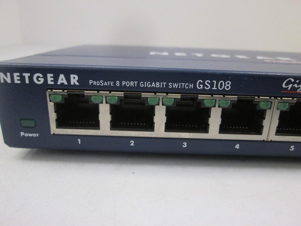 Used Netgear, GS108, ProSafe 8 Port Gigabit Switch, Used