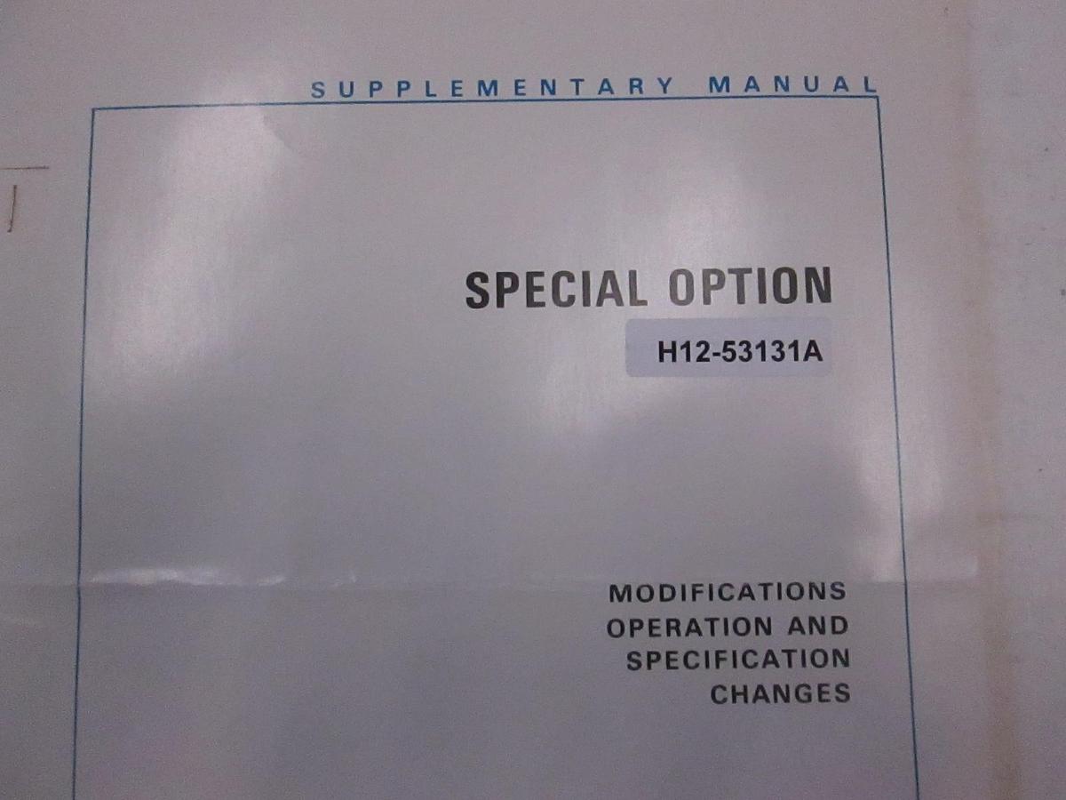 Used HP H12-53131A Special Option Supplementary Manual, Used