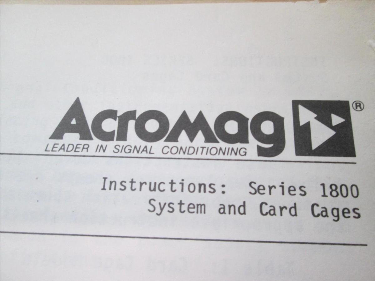 Acromag, Series 1800 PCB Card Cage, 1884-CG-DC w/ Instruction Manual, New