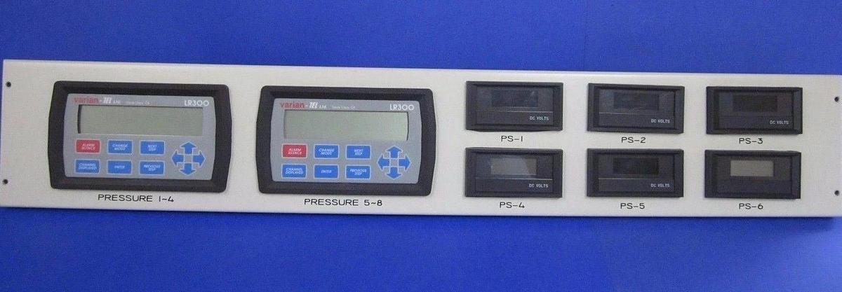 Used Varian LR300 Control Panel - 2 Pressure Controllers and 6 CMI Modutec Meters