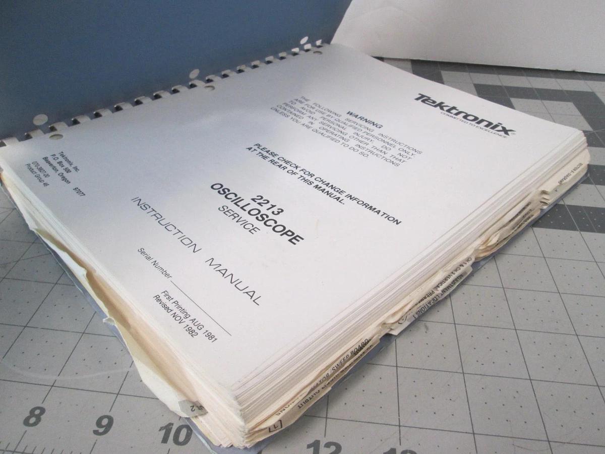 Used Tektronix, 2213, Oscilloscope Service, Instruction Manual, Used