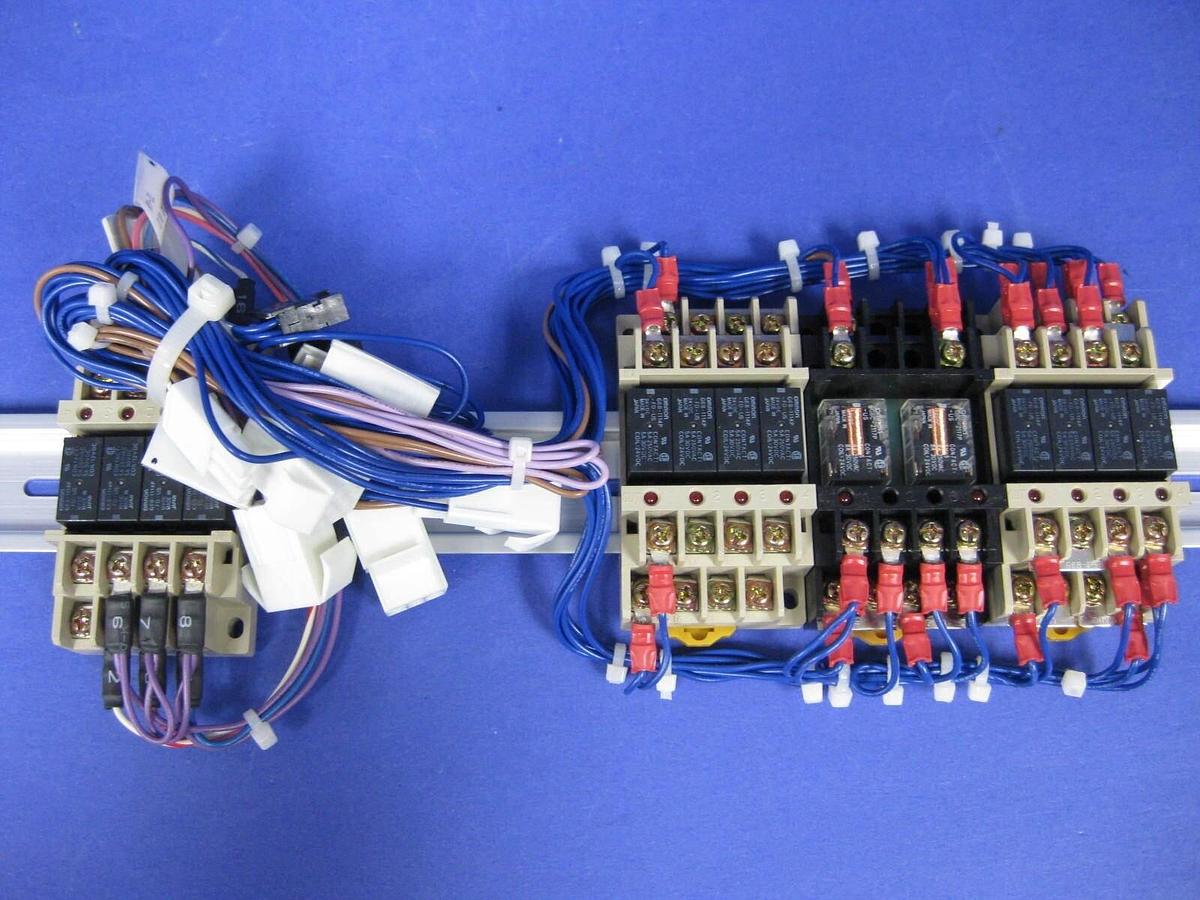 Used OMRON Relay Assy w/ G6B-1114P Relays and G6C-2117P Power Relays, Track Mount