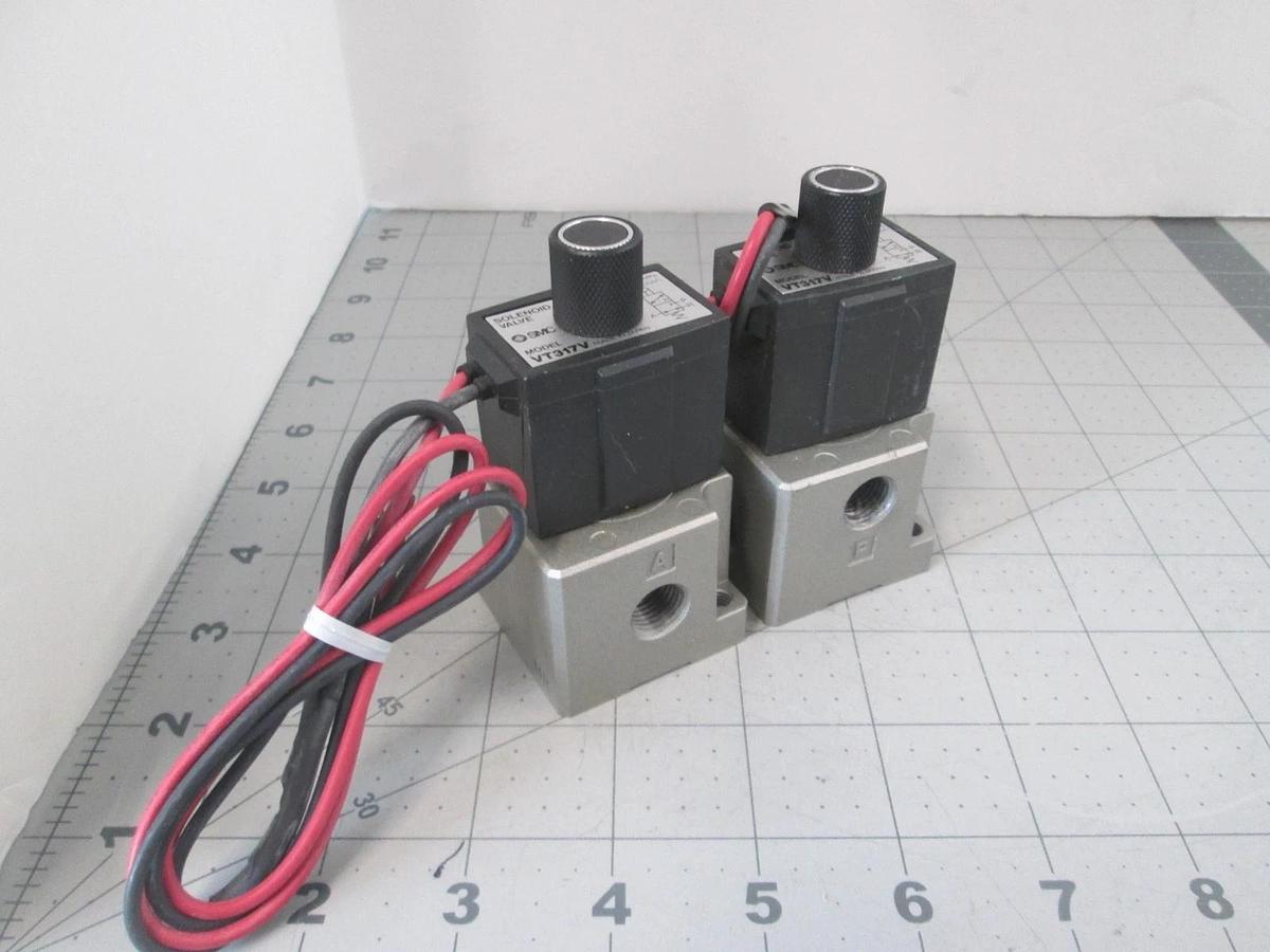 Used SMC, Solenoid Valve, VT317V, Used, Lot of 2