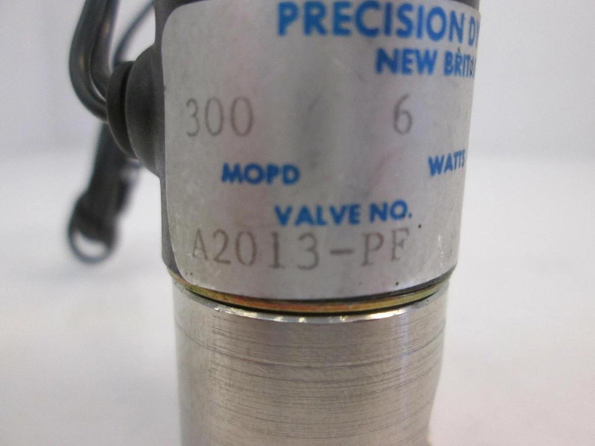 Used Precision Dynamics A2013-PF Solenoid 2-Way Valve, 300 PSIG, Used