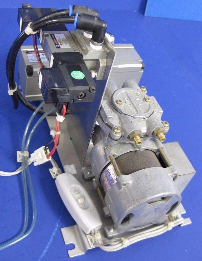 Used Ulvac DAL-5S Diaphragm Vacuum Pump Assembly with SMC 10-VZ3243 and VBA1110, Used