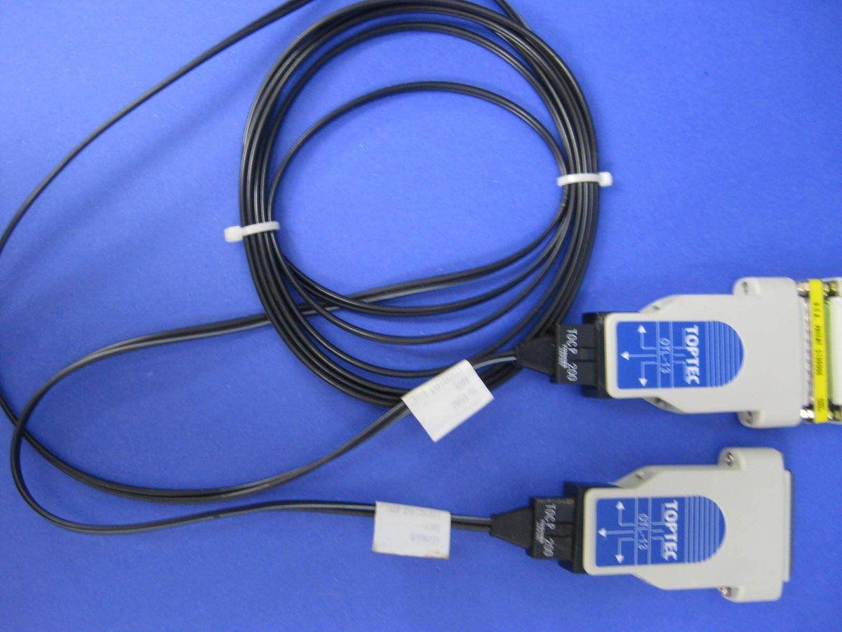 Used Toshiba T0CP-200 Fiber Optic Cable Assy w/ Toptech DB25 ConnectorsUsed