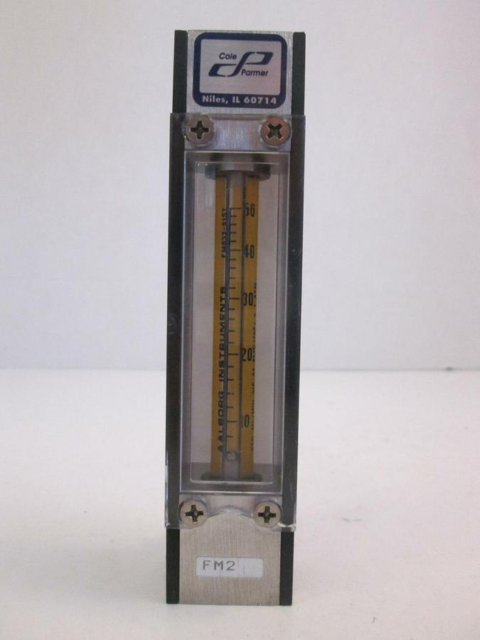 Used Cole Parmer FM032-01ST Valveless Flow Meter, 0-50 PSI, 1/4" Male