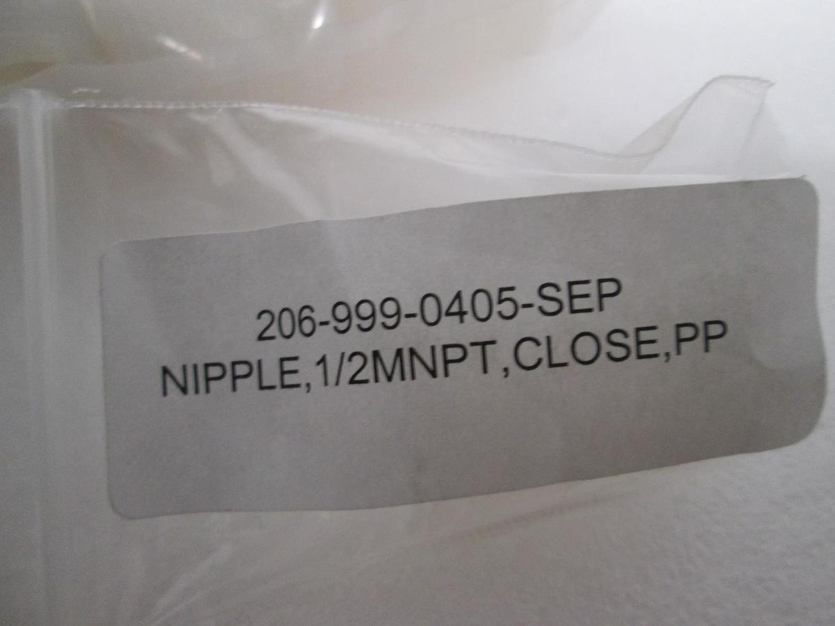 1/2" MNPT, Close, PP, Nipple, 206-999-0405, New, Lot of 11