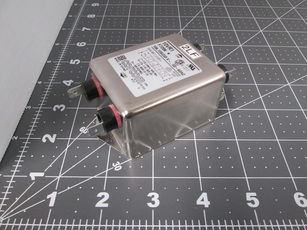 Used Corcom, 10VR1, F7206, EMI RFI power Line Filter 10A 120/250V 50/60Hz