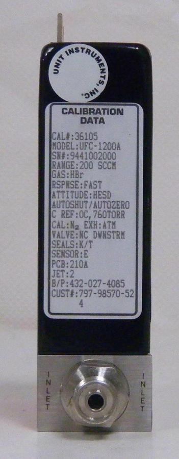 Used Unit UFC-1200A Mass Flow Controller, Gas- HBr, Range- 200 SCCM, Used