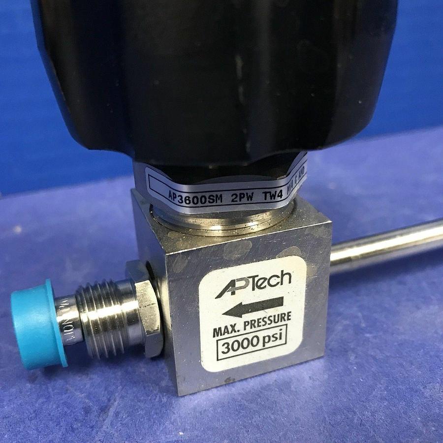 Used APTech AP3600SM Manual Valve, 1/4" MVCR x 1/4" Female Swaglok (extended), Used