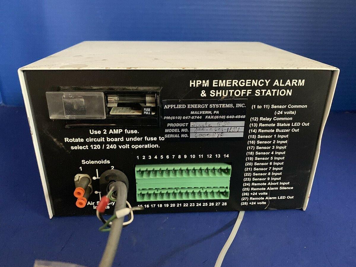 Used Praxair HPM Emergency Alarm and Shutoff Station, For Parts