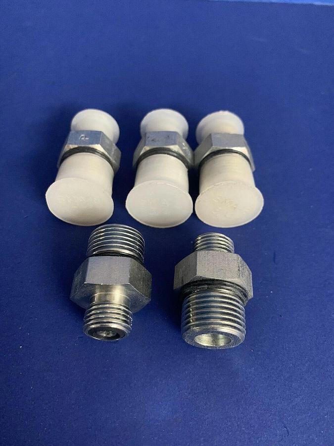 Parker Male Body Connector Reducer Adapter SMA-8 3/4" x SMA-6 9/16, Lot of 5