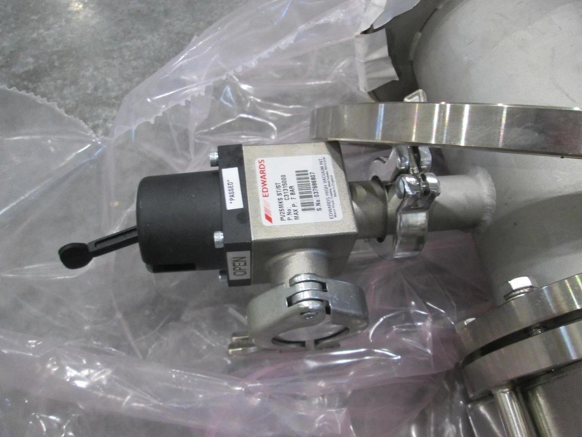 Used Edwards, Gate Valve GVI100P Assy w/ PV25MKS High Vacuum Int, Used
