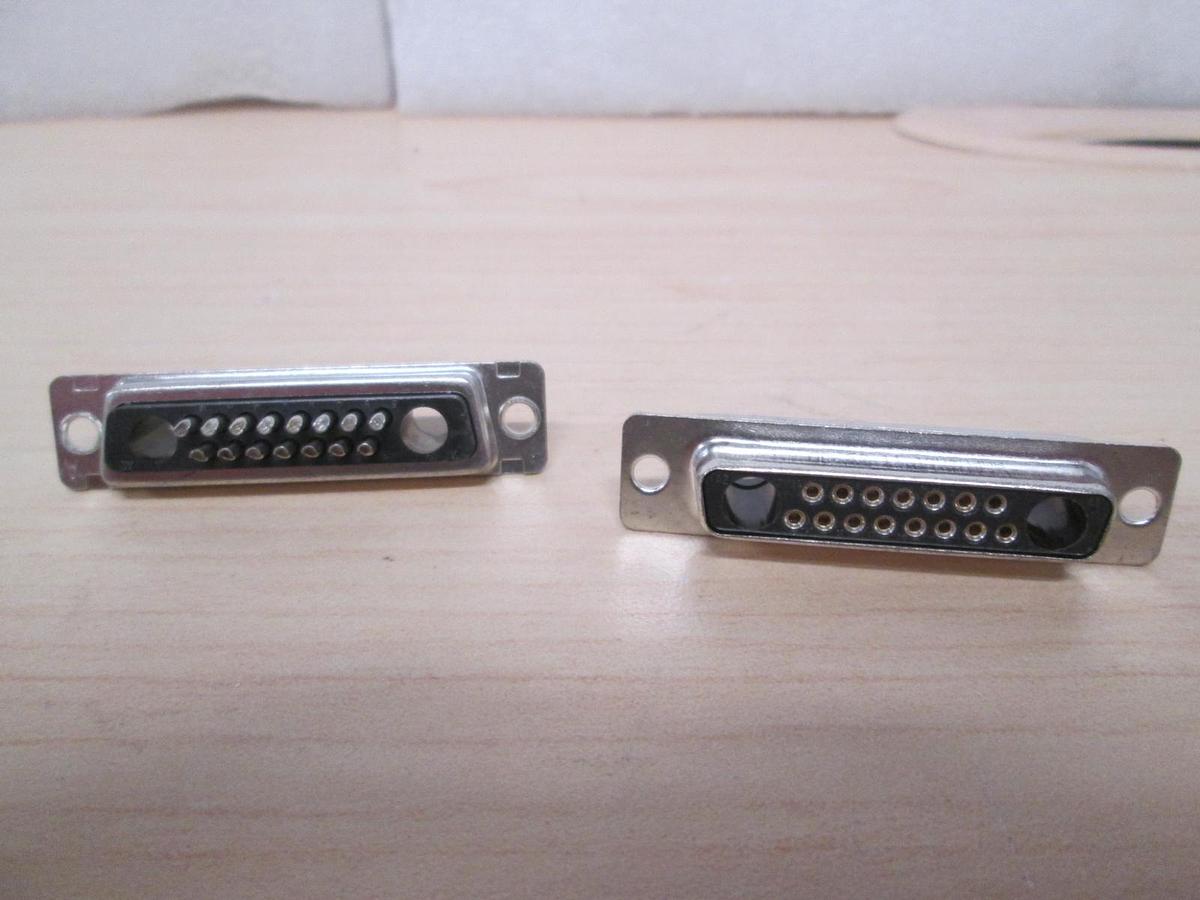 Beau, 15 Pin, connector, male w/ female, New. Lot of 2