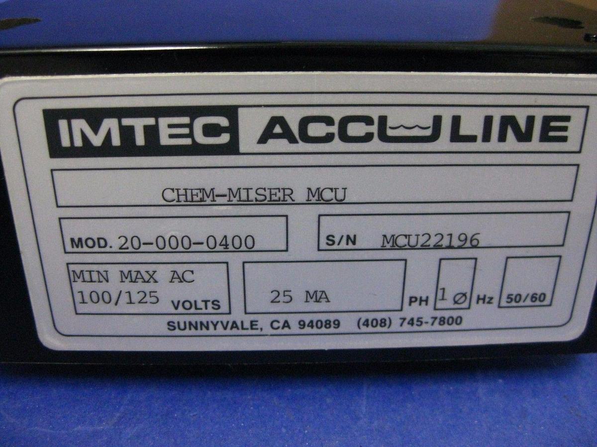 Used IMTEC Acculine Chem-Miser MCU Master Control Unit Model 501, 20-00-0400, Used