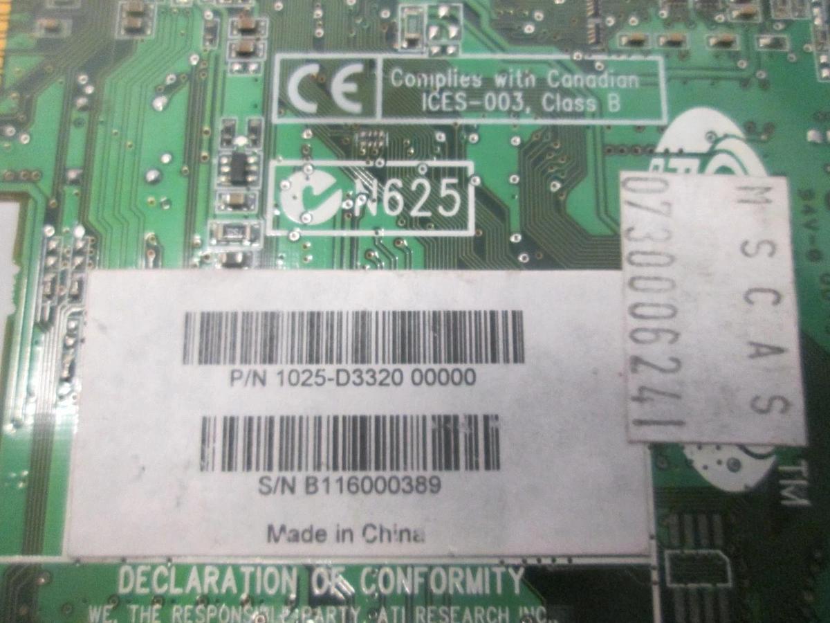 Used Radeon, 1025-D3320, Graphics Card, Used