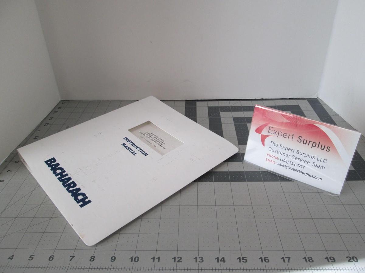 Used Bacharach, CD850/CD860 CAL/NORM Model, Operation and Maintenance Manual, Used