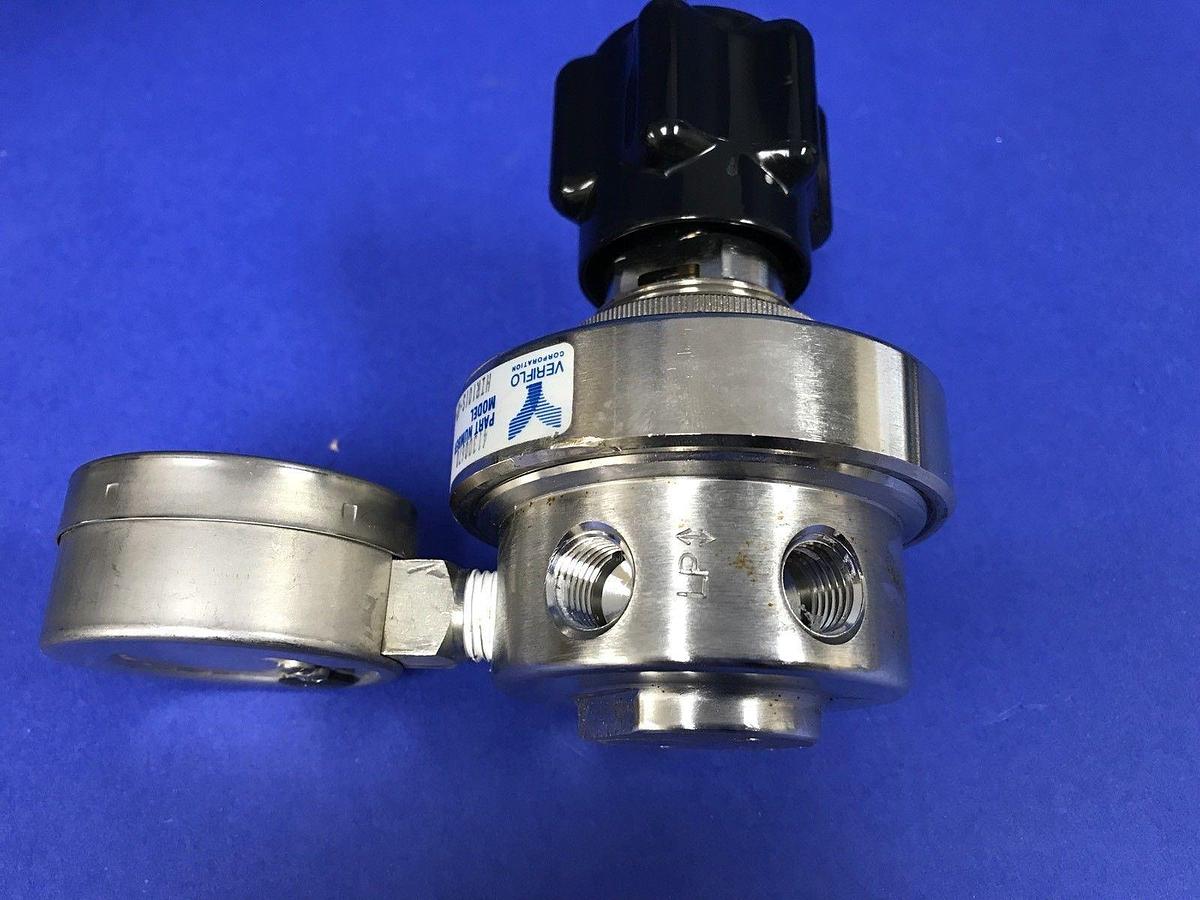 Used Veriflo HIR101S-4P-4-PM Single Stage Pressure Reducing Regulator, w/ Gauge