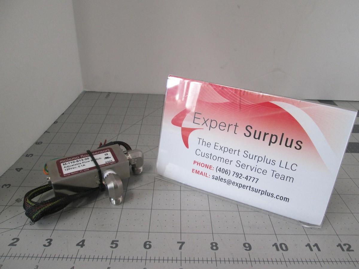 Malema Engineering, M-110-S13-20, Flow Switch, 120VAC, 0.1A, New
