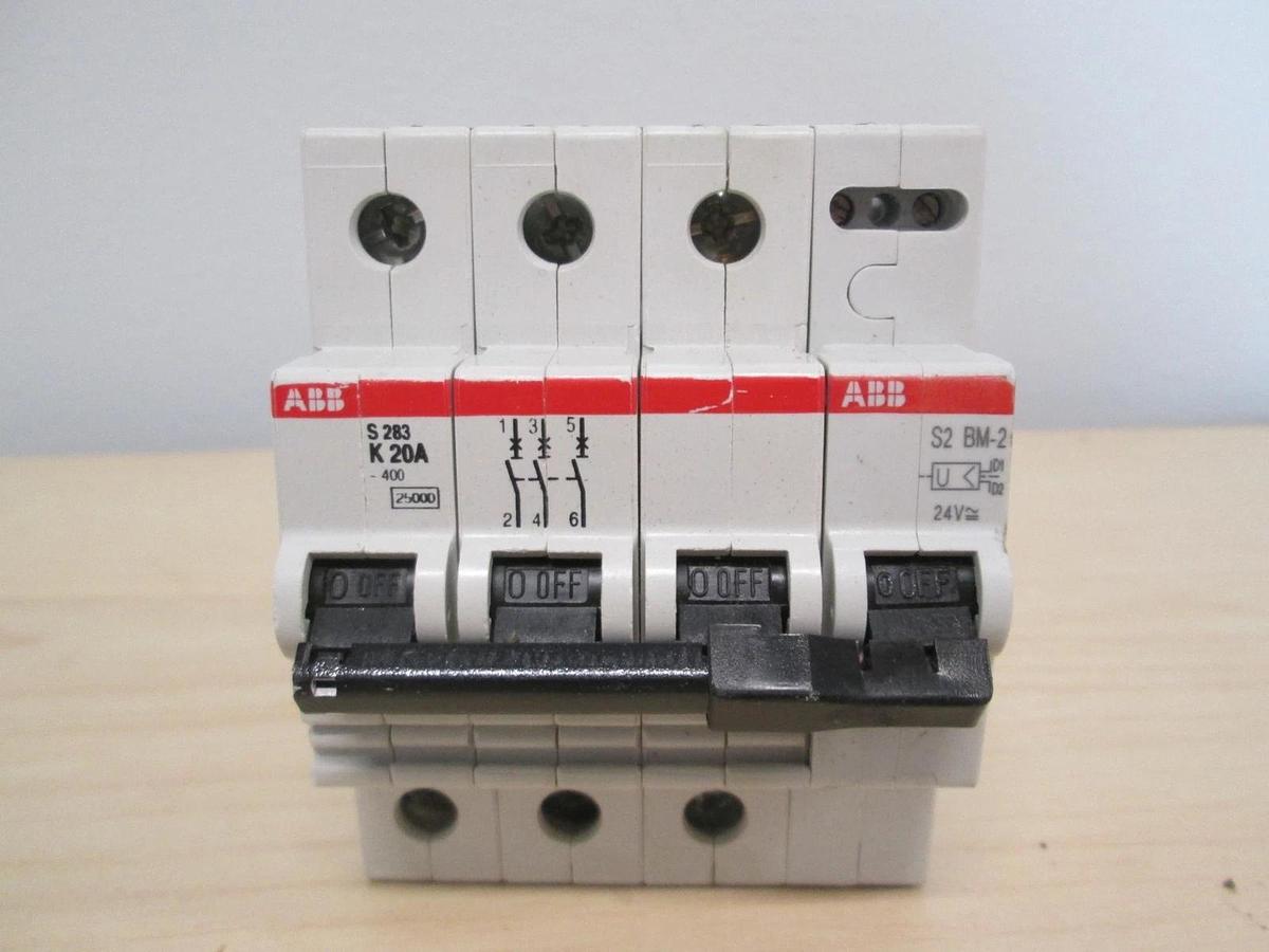 Used ABB, S 283, S2-BMM-2, 4 Pole, Circuit Breaker, VDE 0660, Used